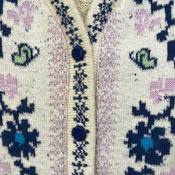 Vintage Northern Isles Embroidered Floral Sweater Vest Size Small/Petite S/P - Picture 7 of 9